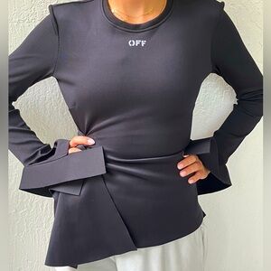 Off White “Main Label” Black long sleeve off logo top